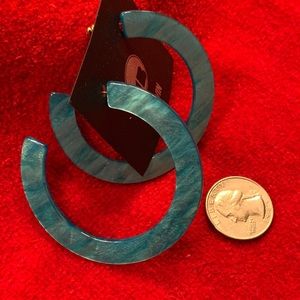 Turquoise Blue Pearlized Hoops